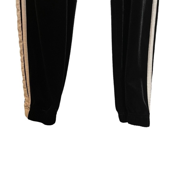 Forever 21 Retro Look Black Velour with White Side Stripes Joggers Sz.L - Picture 2 of 11